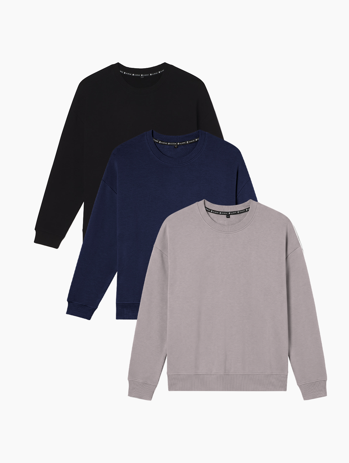 Allwear Organic Crew Neck Sweatshirt 2.0 (3-Pack) Bundle — shop and try on with AI characters