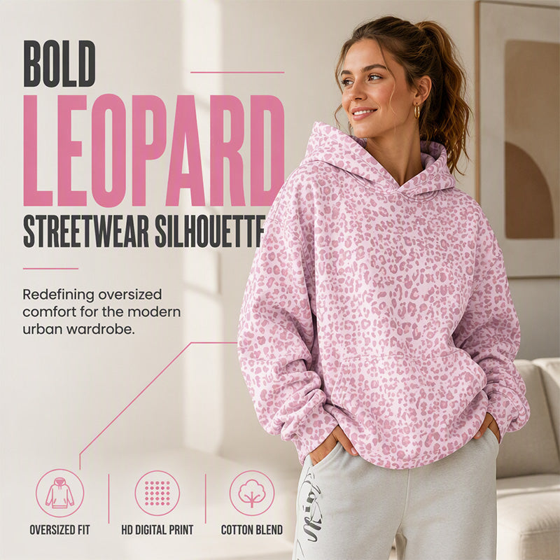 ✨ Women's Leopard Print Hooded Sweatshirt – A Bold Everyday Look🐆 — shop and try on with AI characters