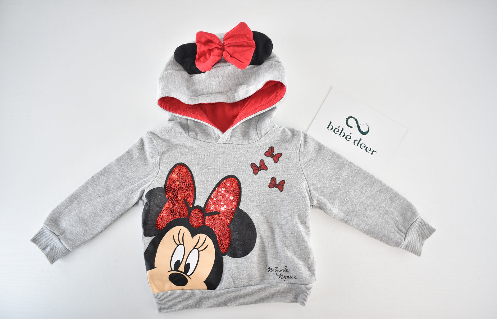 Minnie Mouse sequin hoodie — shop and try on with AI characters