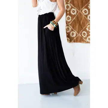 The Perfect Pocketed Maxi Skirt - Black — shop and try on with AI characters