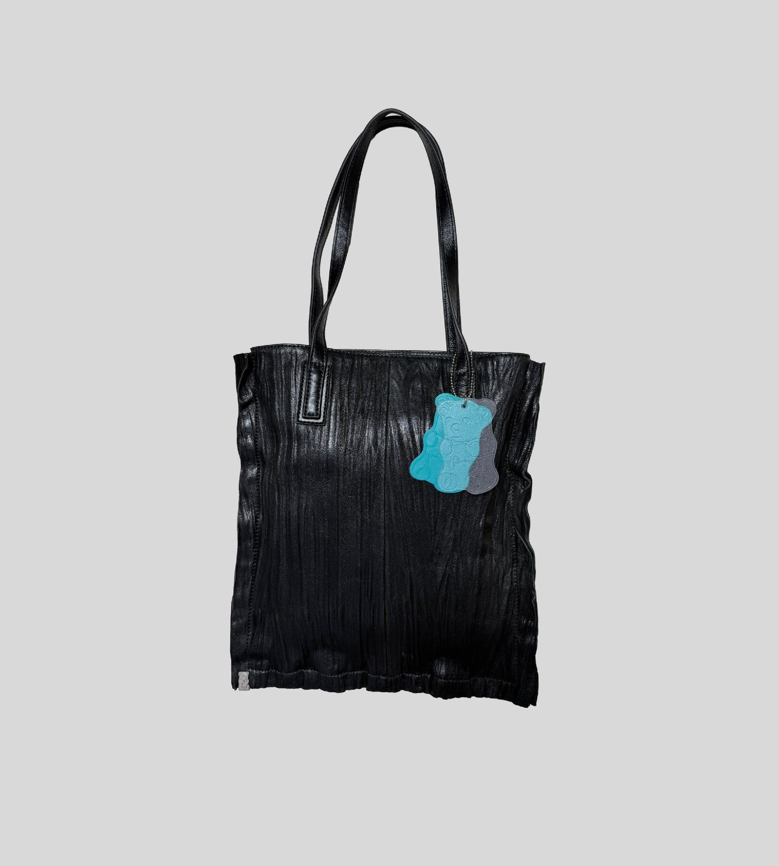 Pleated Leather Tote Bag — shop and try on with AI characters