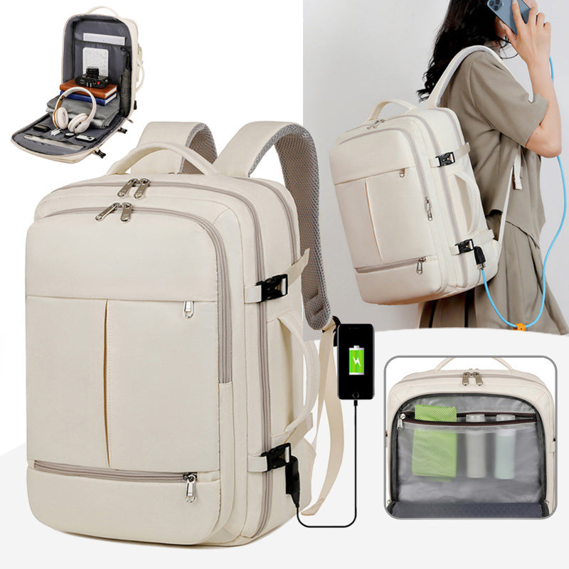 Large Capacity Backpack For Women Men Multiple Pockets And Zippers Versatile Computer Bags Business Travel Backpack — shop and try on with AI characters