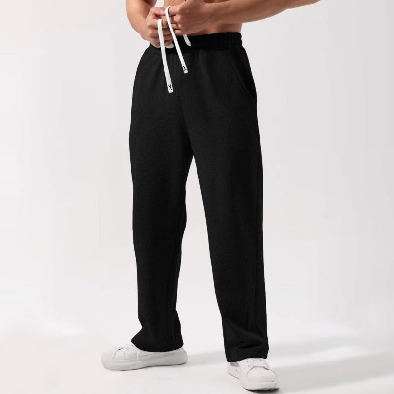 Male Solid Color Elastic-waist Drawstring Sweatpants — shop and try on with AI characters