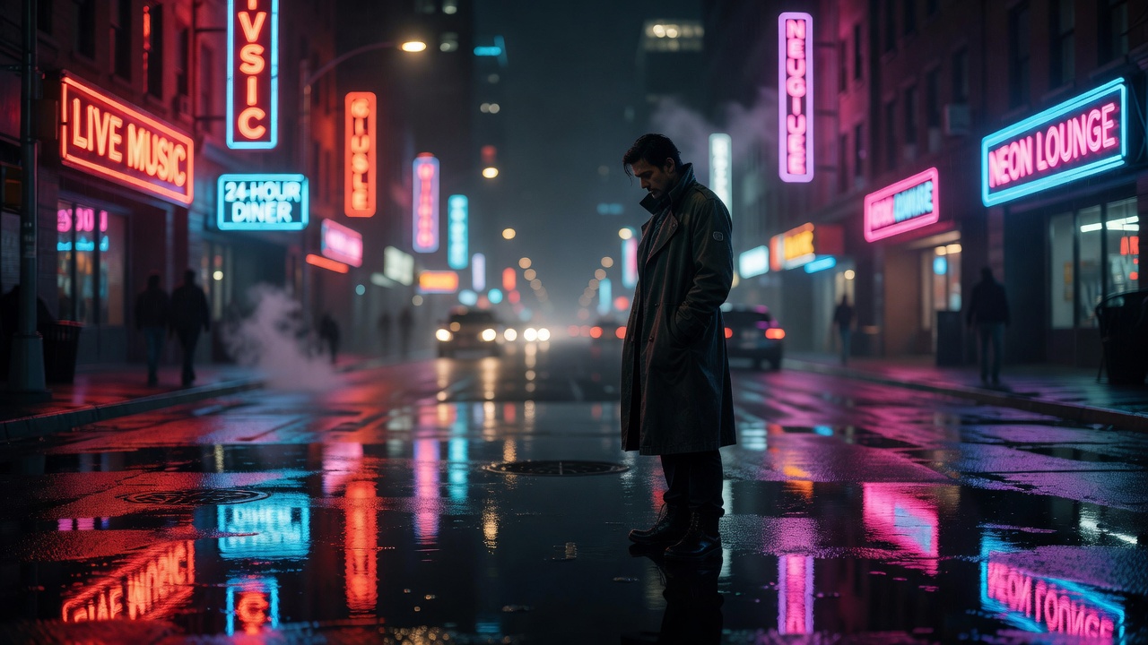 Neon city night