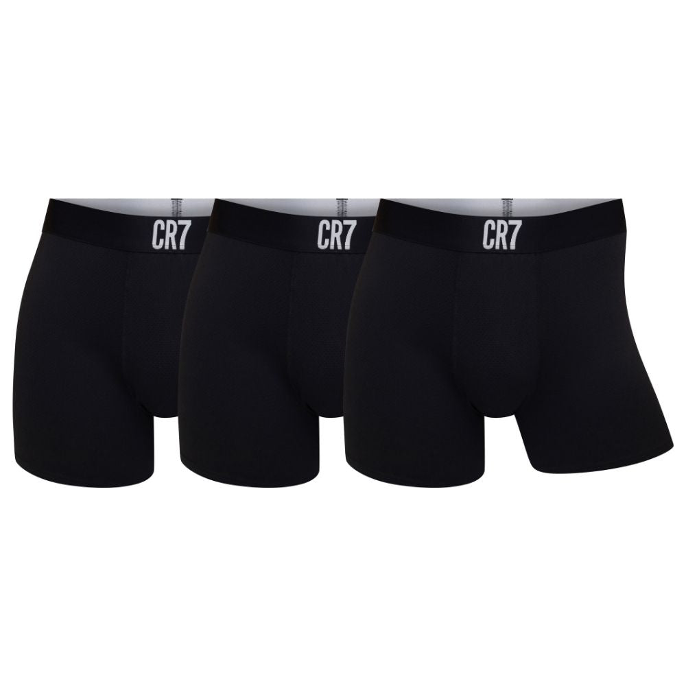 CR7 Boxers Homem Pack de 3 em Microfibra Perfurada – Pretos, Perna Mais Comprida, Respiráveis e Ajuste Perfeito — shop and try on with AI characters