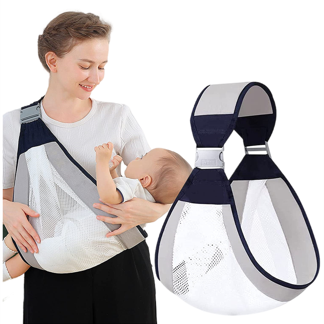 Baby Sling Carrier Adjustable Baby Holder Carrier Baby Half Wrapped Sling Hip Carrier Breathable Cotton Mesh Fabric for Newborn — shop and try on with AI characters