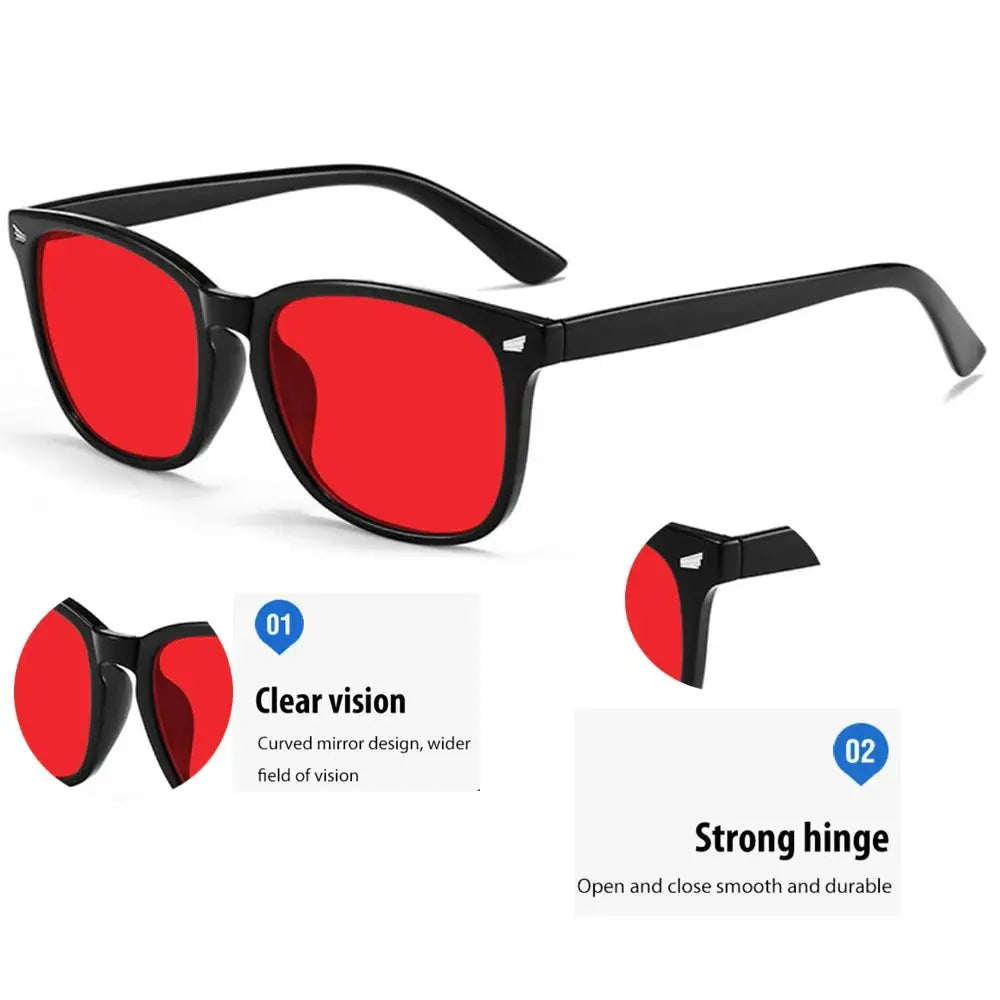 Blue Light Glasses For Blue Light Blocking Red Lens For Computer Gaming Reduce Eyestrain Bluelight Glasses Men Sleep Glasses — shop and try on with AI characters