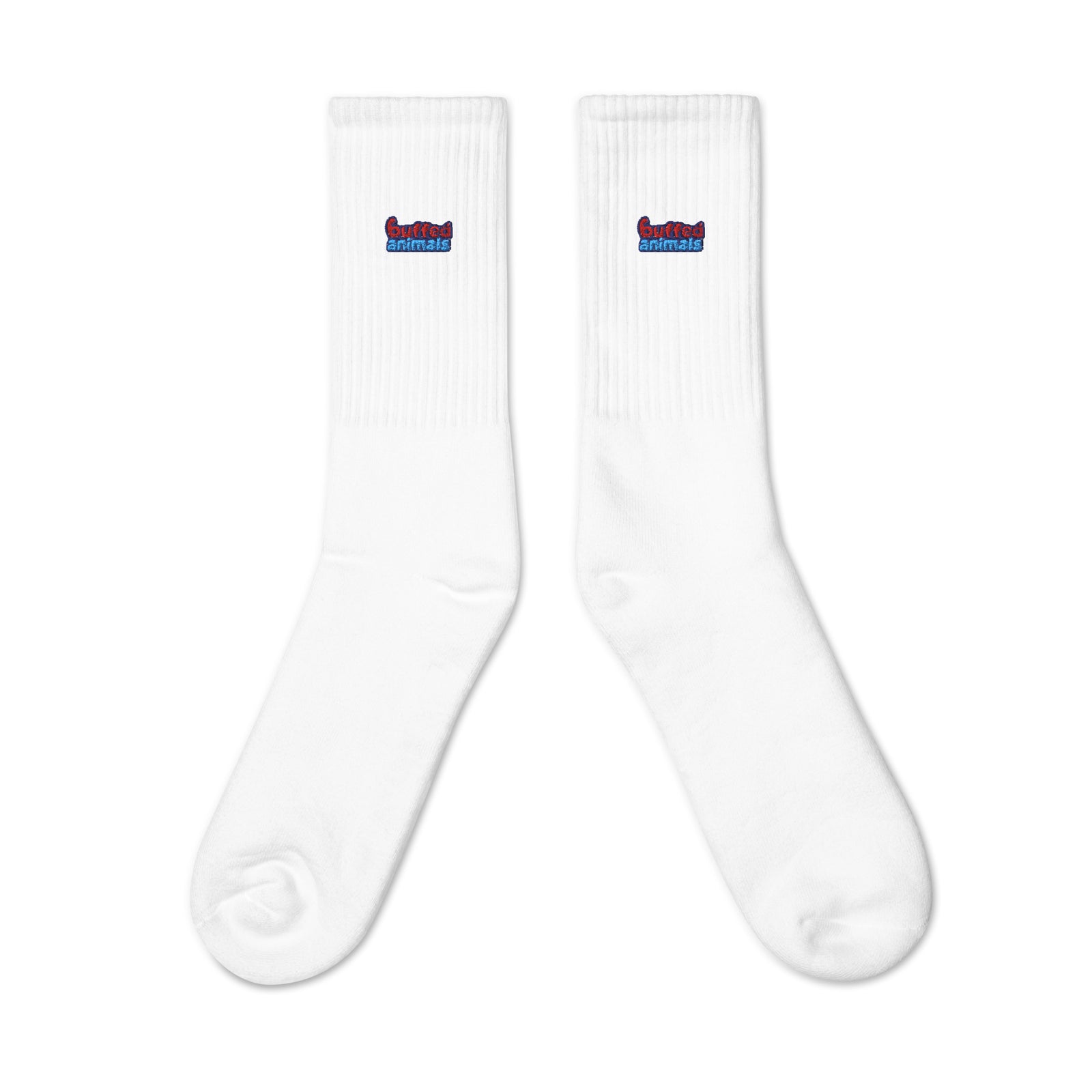 Buffed Animals Logo Embroidered socks — shop and try on with AI characters