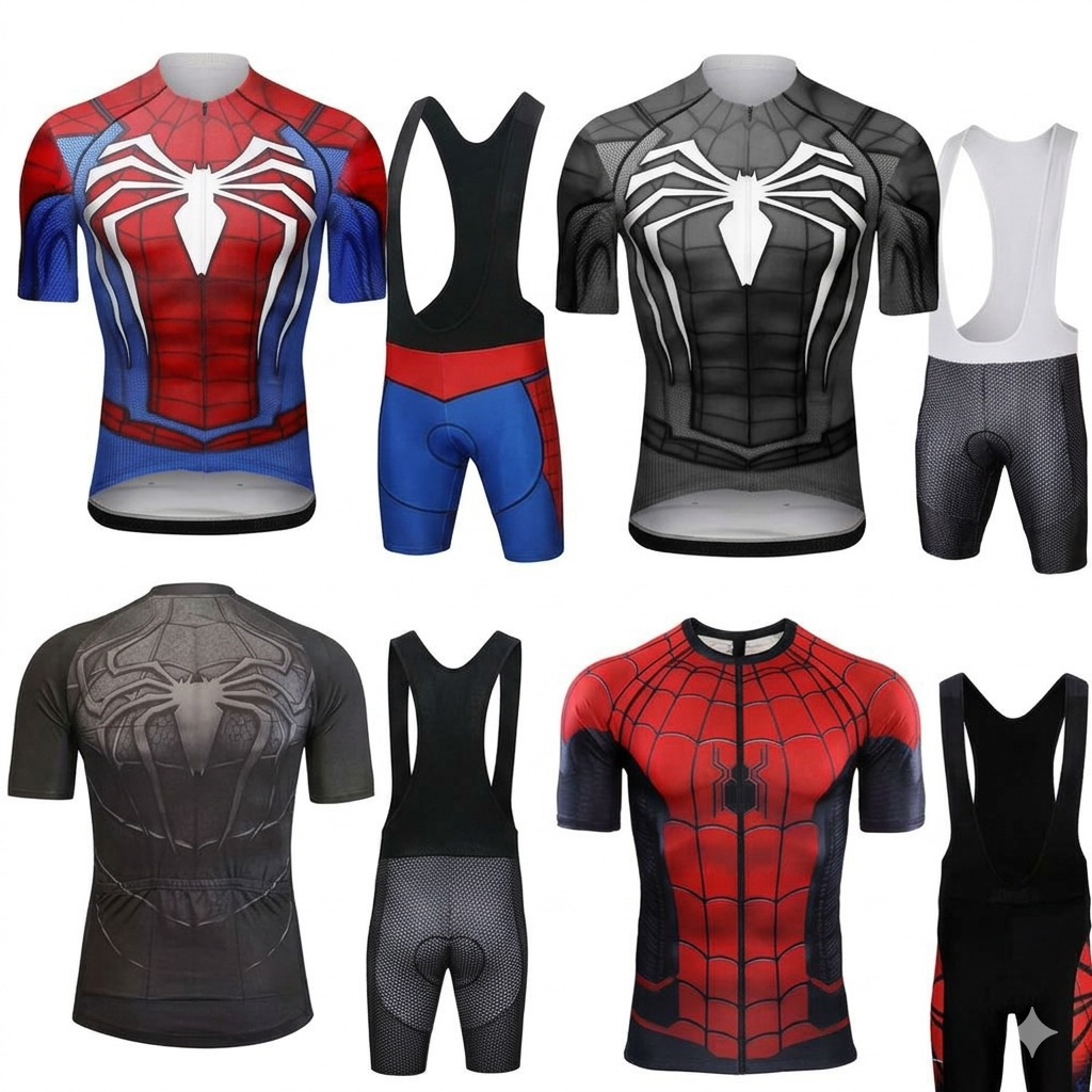 Spider Hero 2026 Cycling Jersey & Bib Set — shop and try on with AI characters