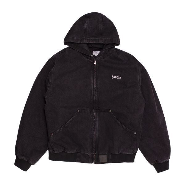 Hoddle Hooded Quilted Denim Jacket Black — shop and try on with AI characters