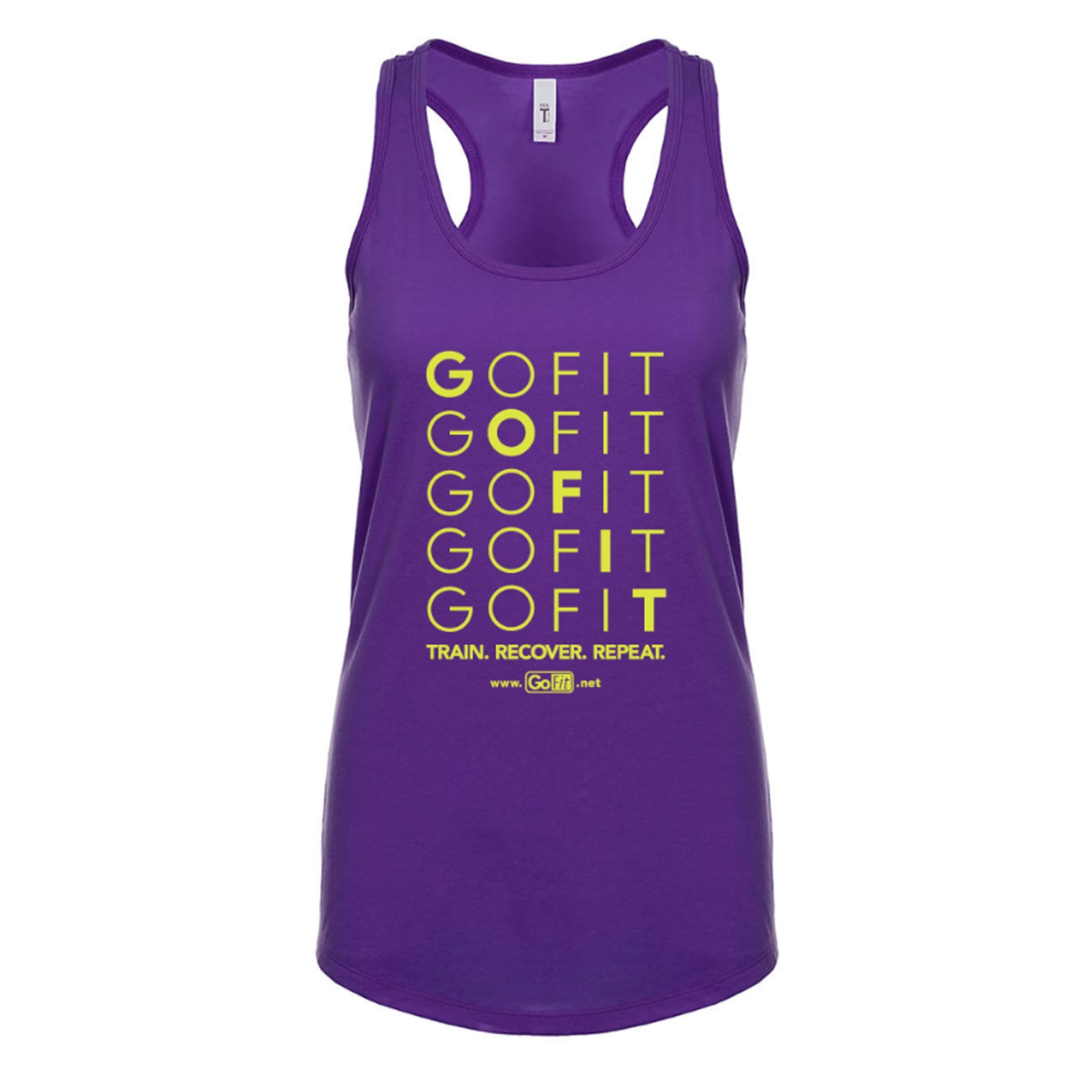 Purple Tank Top - Train. Recover. Repeat. — shop and try on with AI characters