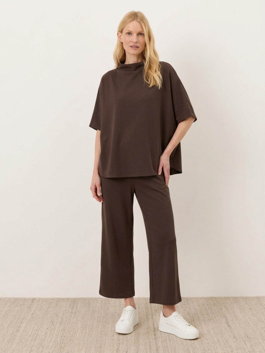 Cotton-Blend Capelet Lounge Set — shop and try on with AI characters