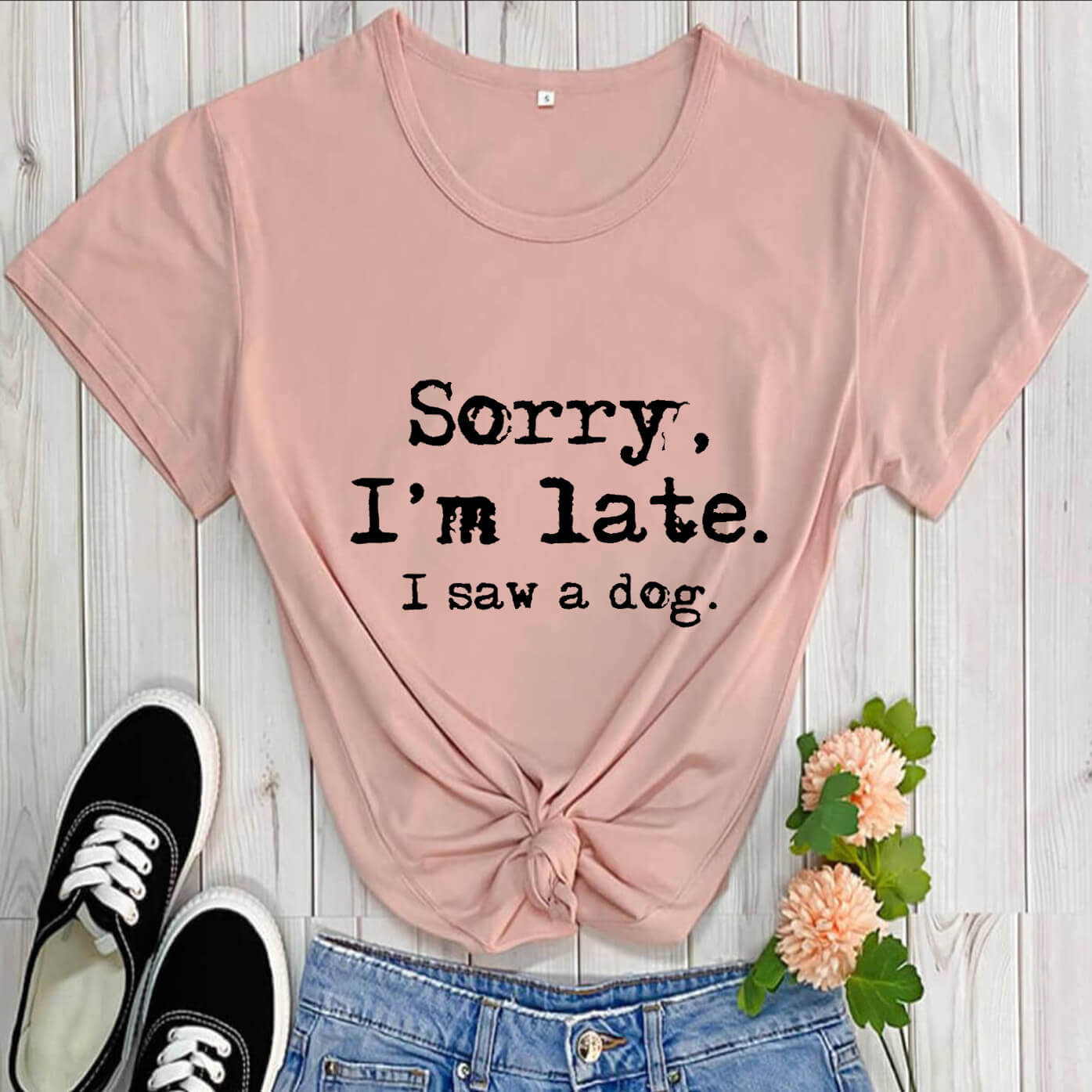 Dog Lover Letter Print T-Shirt — shop and try on with AI characters