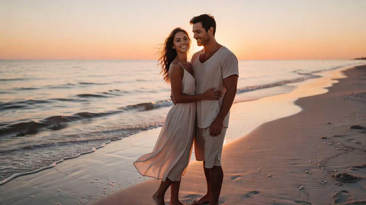Beach sunset together