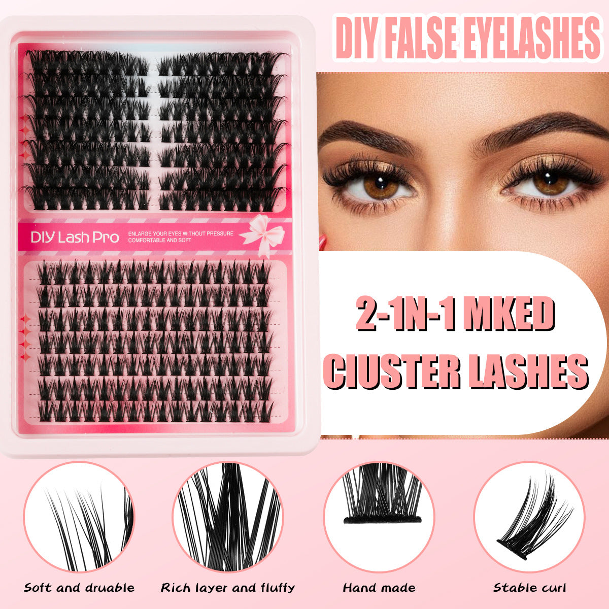 Handmade Segmented False Eyelashes — shop and try on with AI characters