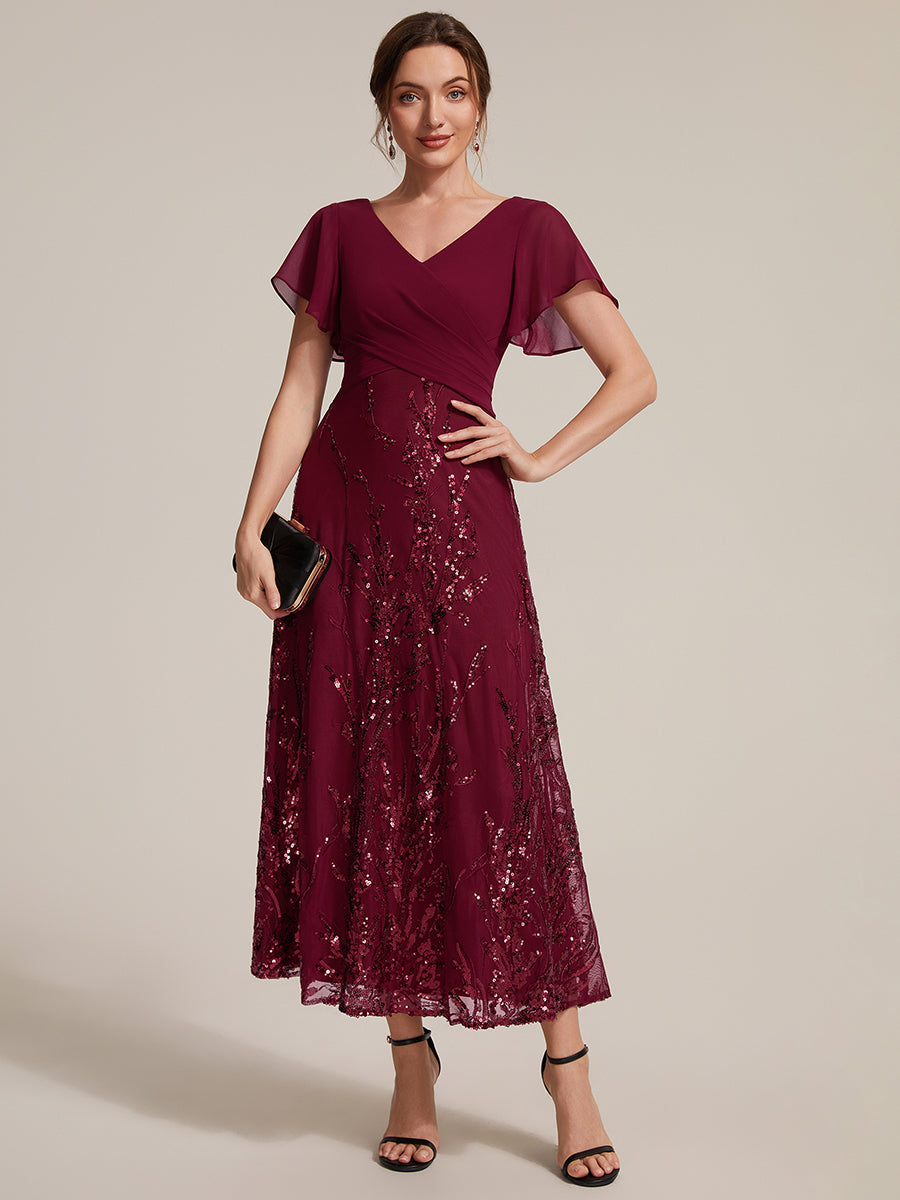 Sequin Chiffon A-Line Evening Dress — shop and try on with AI characters