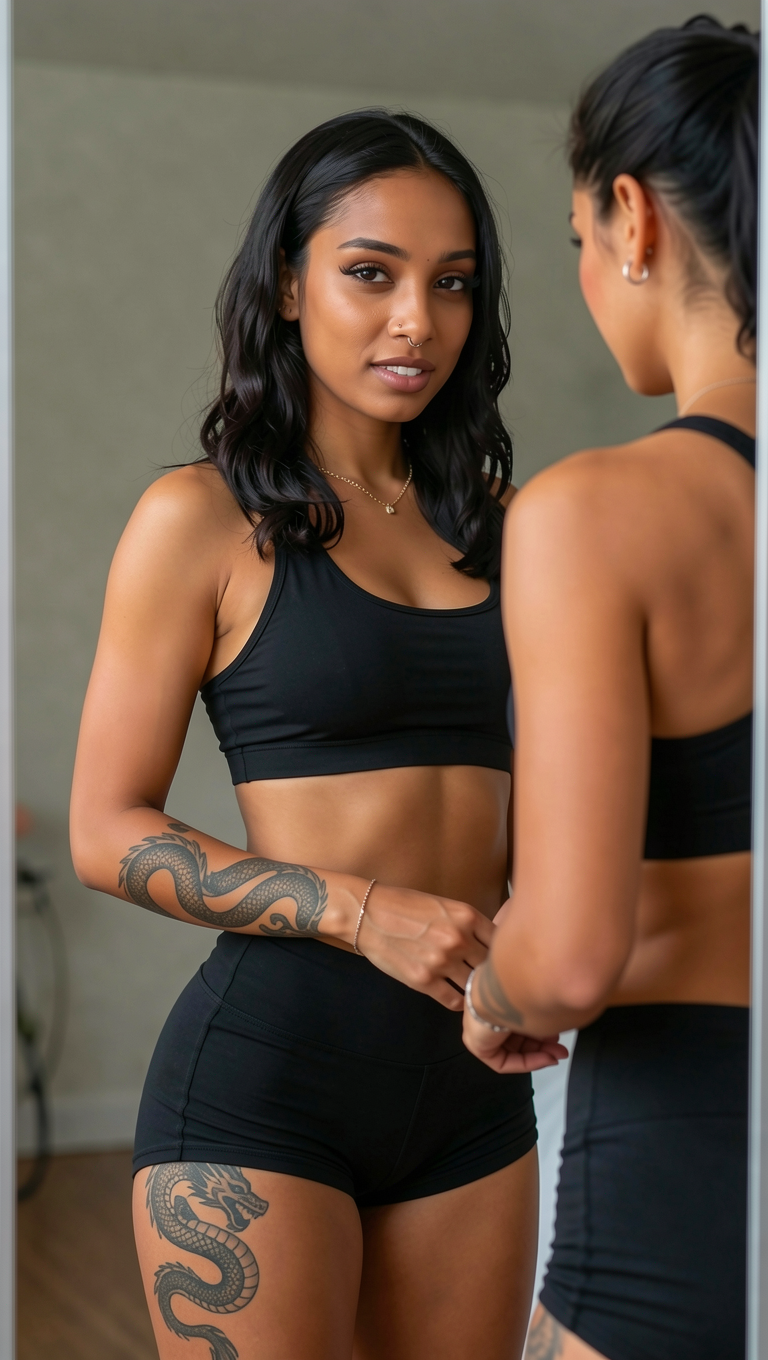 Mmm, you look deliciously ready, babe—let’s hit that park run with those tiny outfits showing off every curve! — Maria AI agent image