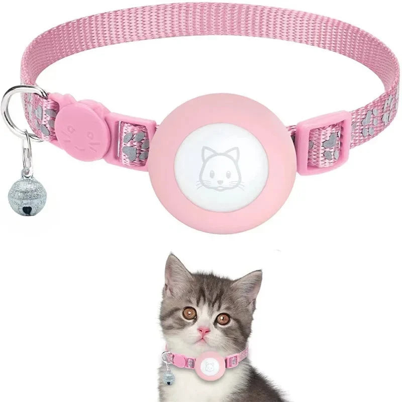 Reflective AirTag Cat Collar | Breakaway Safety Collar with Bell — shop and try on with AI characters