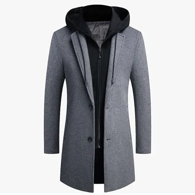 Two-Layer Hooded Coat for Men — shop and try on with AI characters