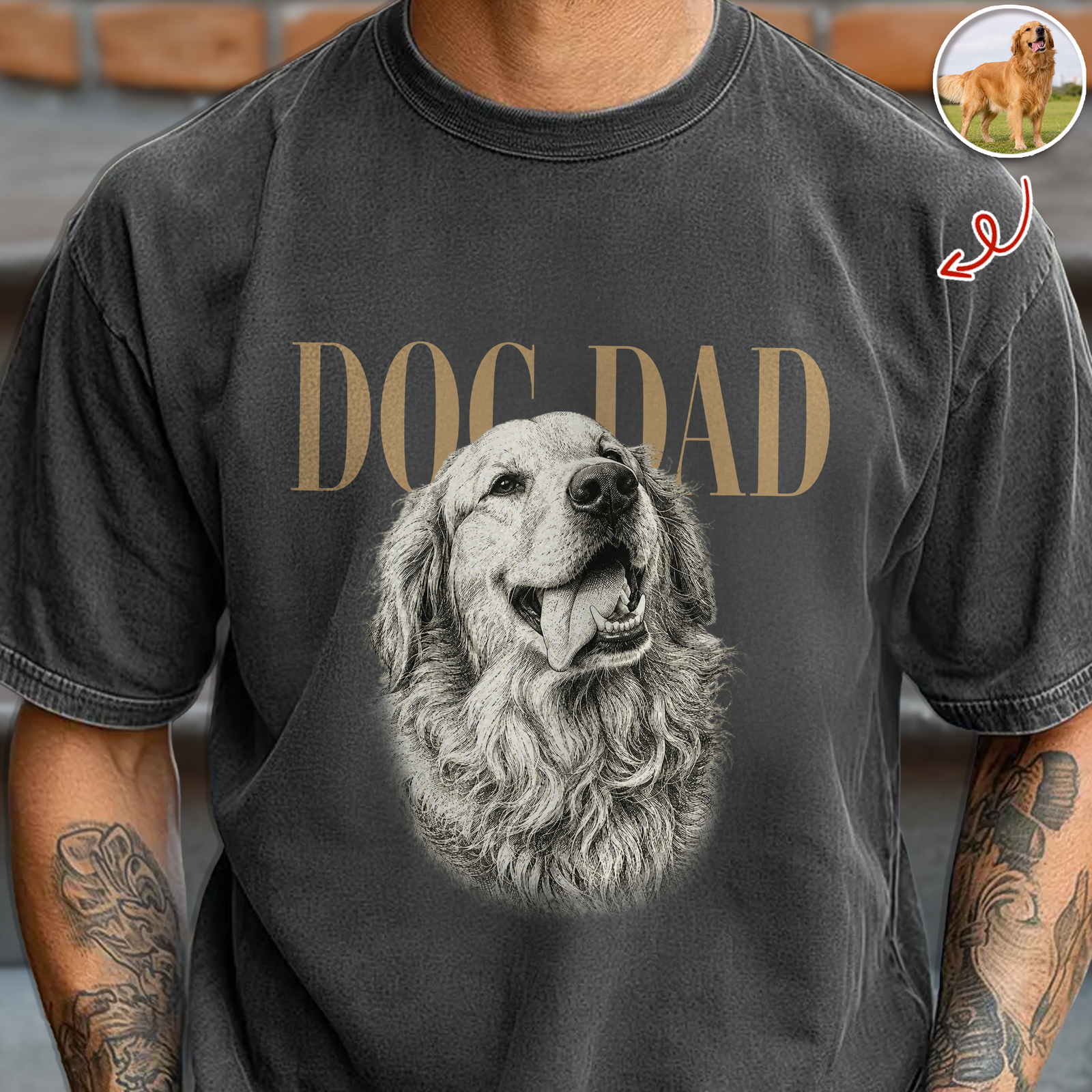 Custom Pet Face Dog Dad Dog Mom Vintage Style Comfort Shirt CH07 911936 — shop and try on with AI characters
