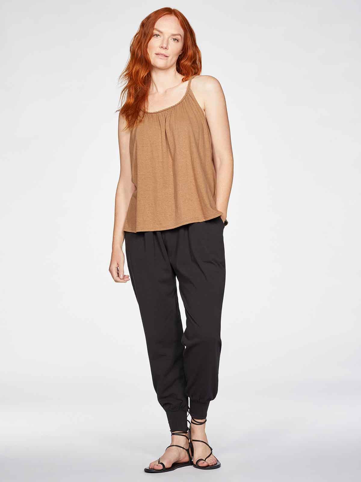 Chia Organic Cotton Jersey Hareem Joggers - Black — shop and try on with AI characters