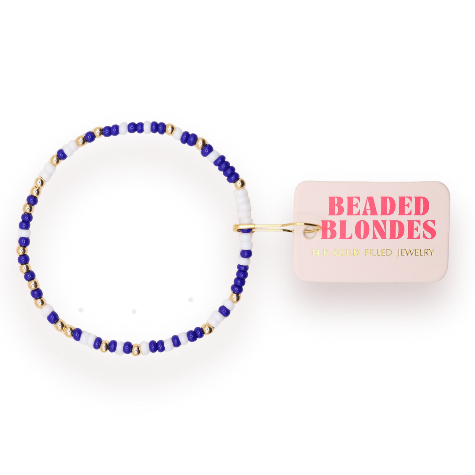 Cobalt Blue and White Sprinkle Bracelet — shop and try on with AI characters