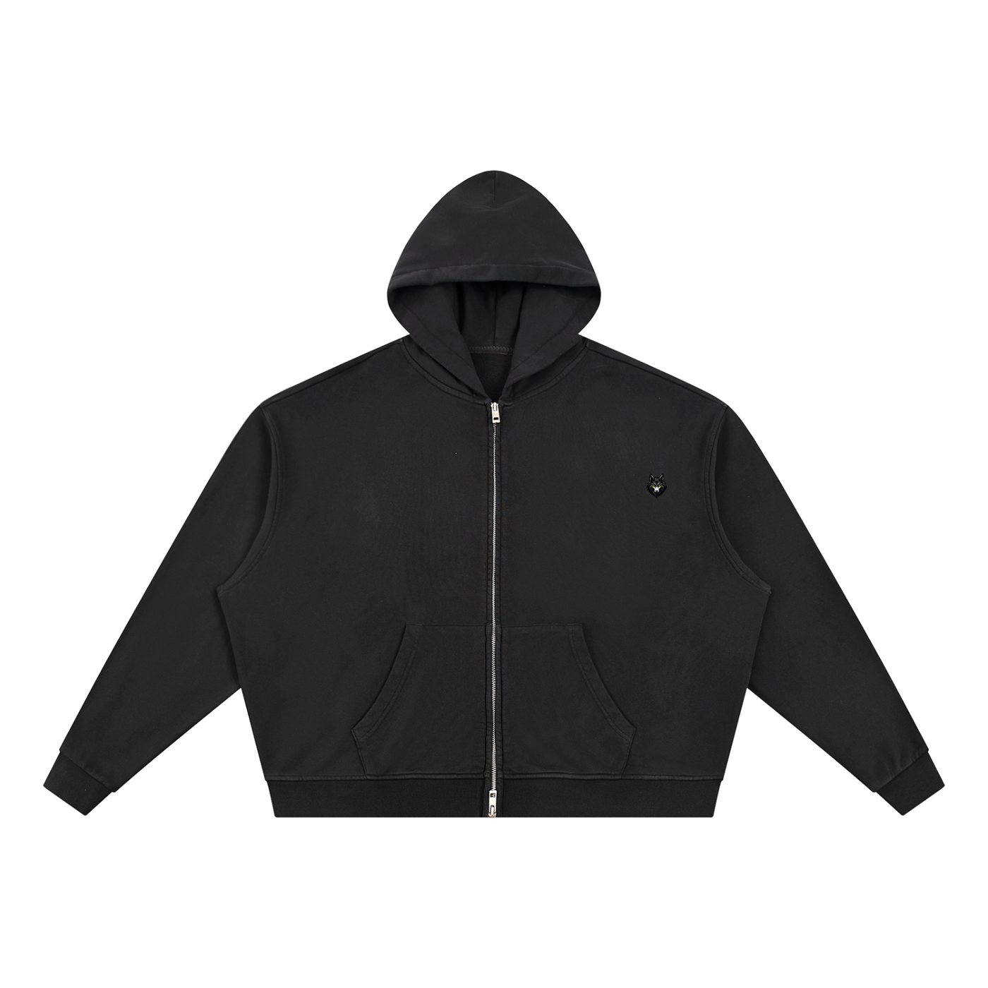 Loki & Ivy Unisex Vintage Wash Full Zip Boxy Hoodie — shop and try on with AI characters