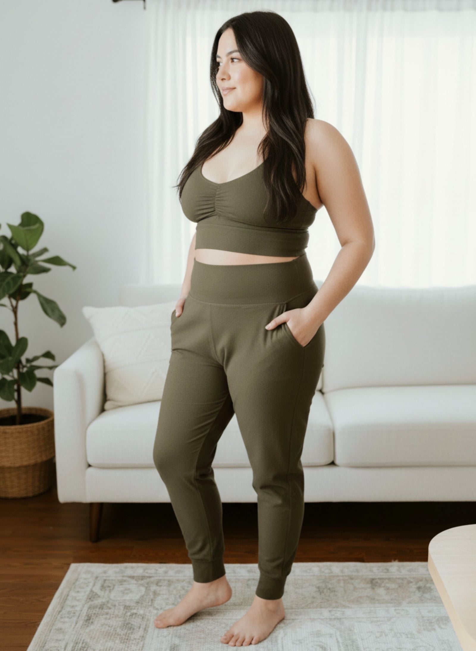 The Cloud Cotton-Modal High Rise Joggers — shop and try on with AI characters