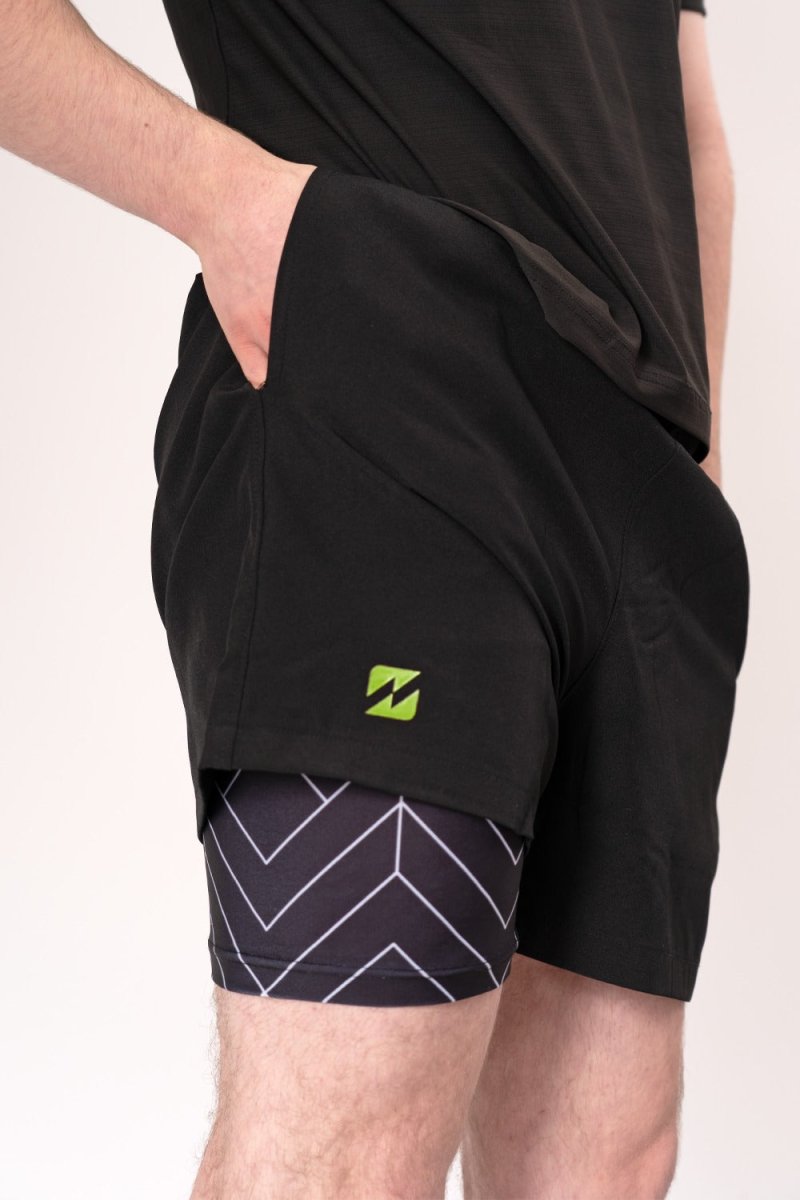 Neon Black Gym Shorts — shop and try on with AI characters