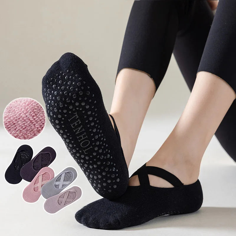 AirGrip™ - Chaussettes Antidérapantes Pilates & Yoga — shop and try on with AI characters