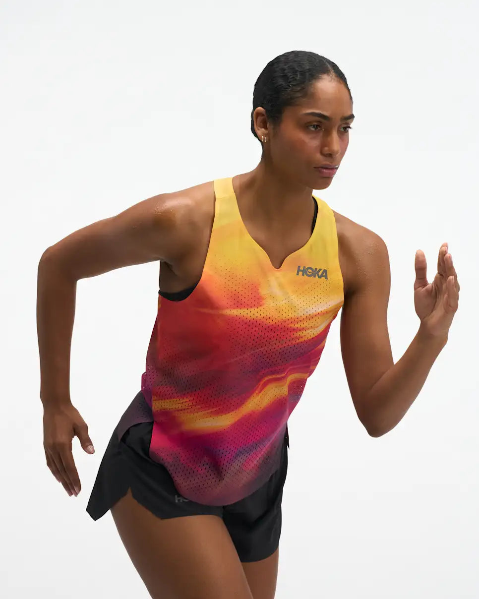Hoka Race Day Women's Singlet TR PRT — shop and try on with AI characters