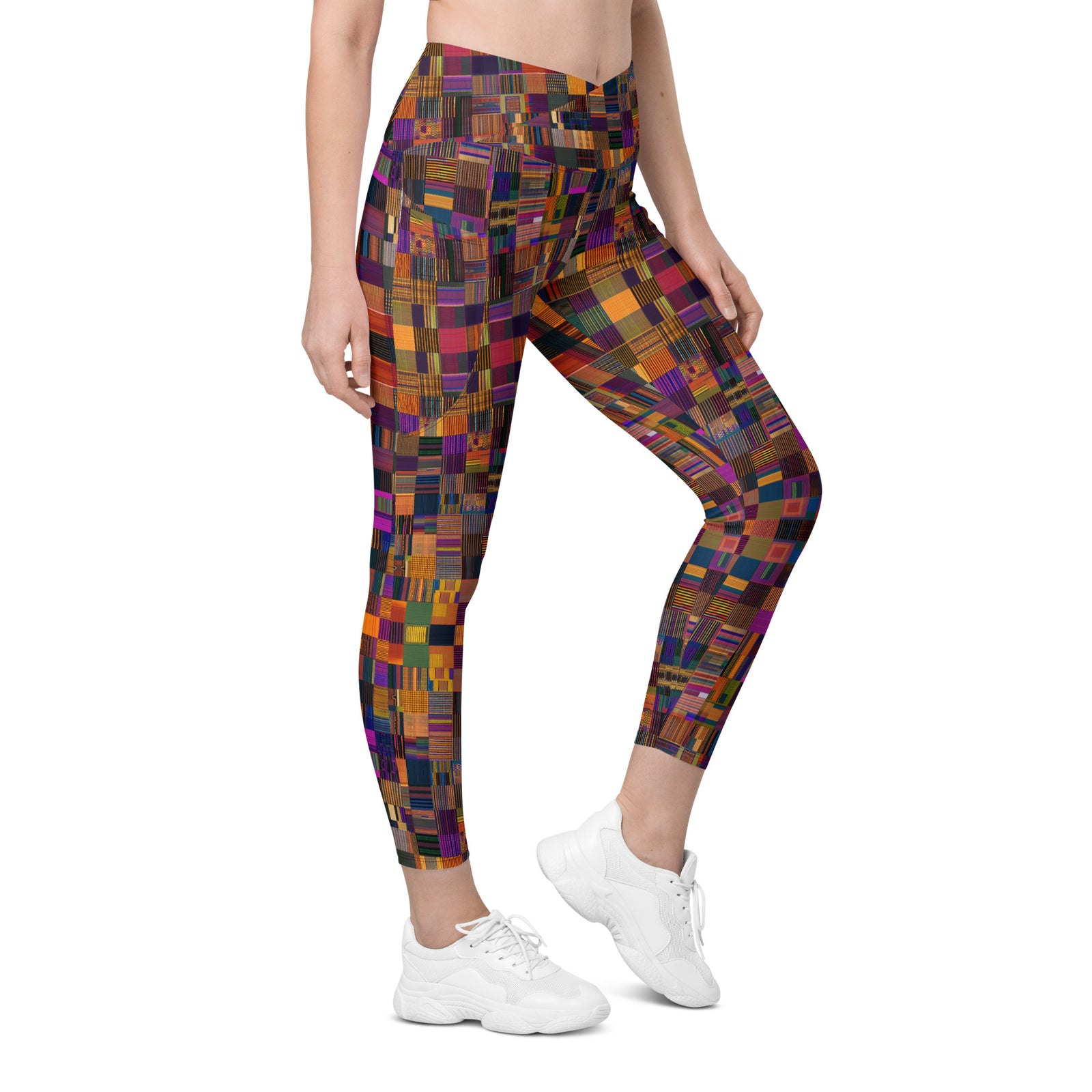 Kente - Crossover leggings with pockets — shop and try on with AI characters