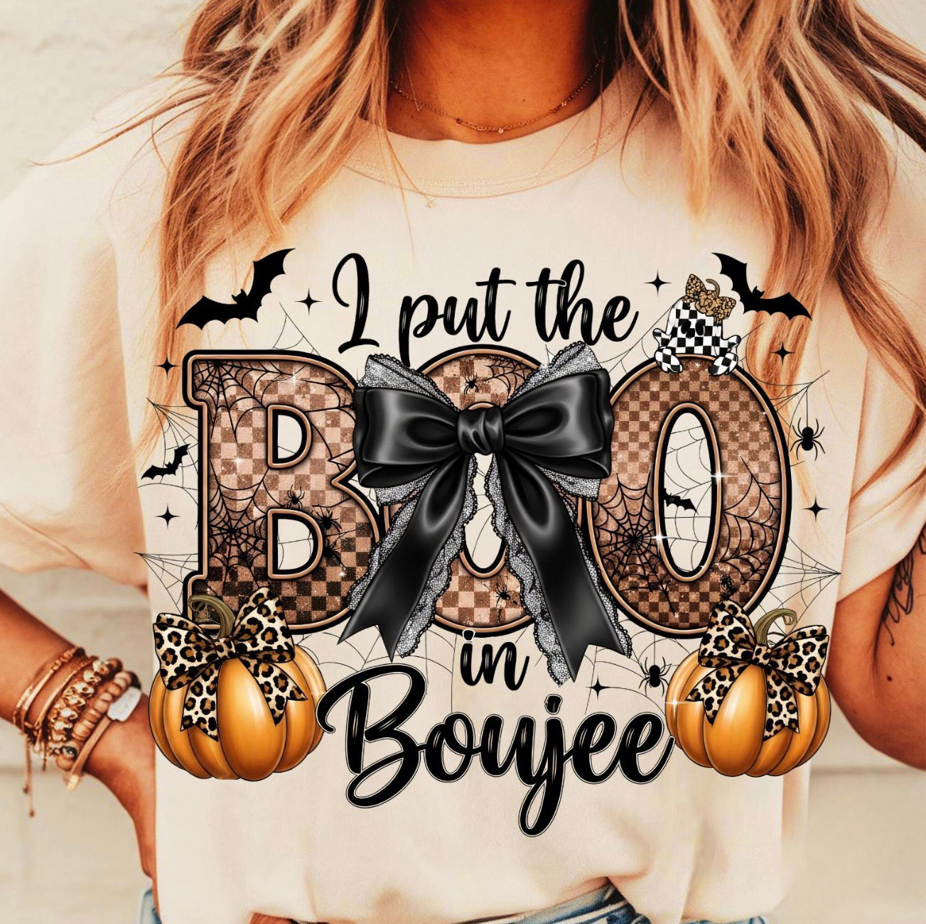 Boo In Boujee Fall T-Shirt — shop and try on with AI characters