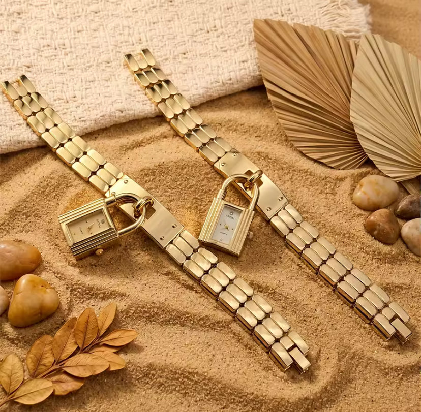 Gold Padlock Watch — shop and try on with AI characters