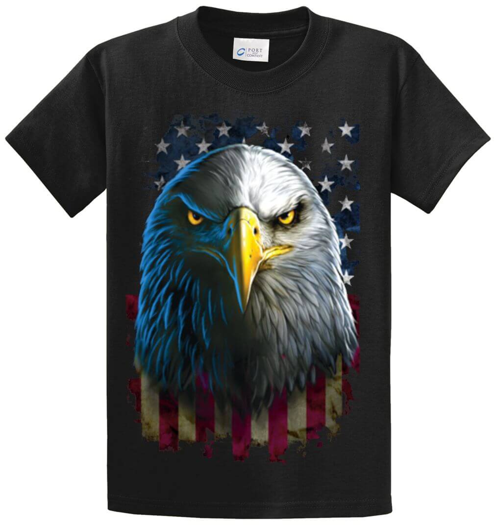 Eagle Stare Printed Tee Shirt — shop and try on with AI characters