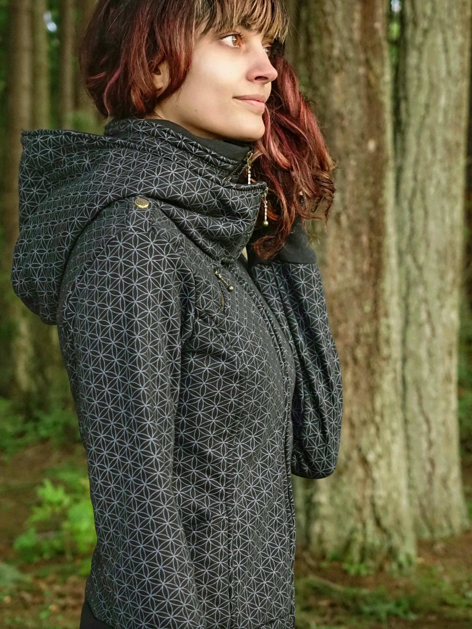 Busy Bee Hoodie w/ Flower of Life Print — shop and try on with AI characters
