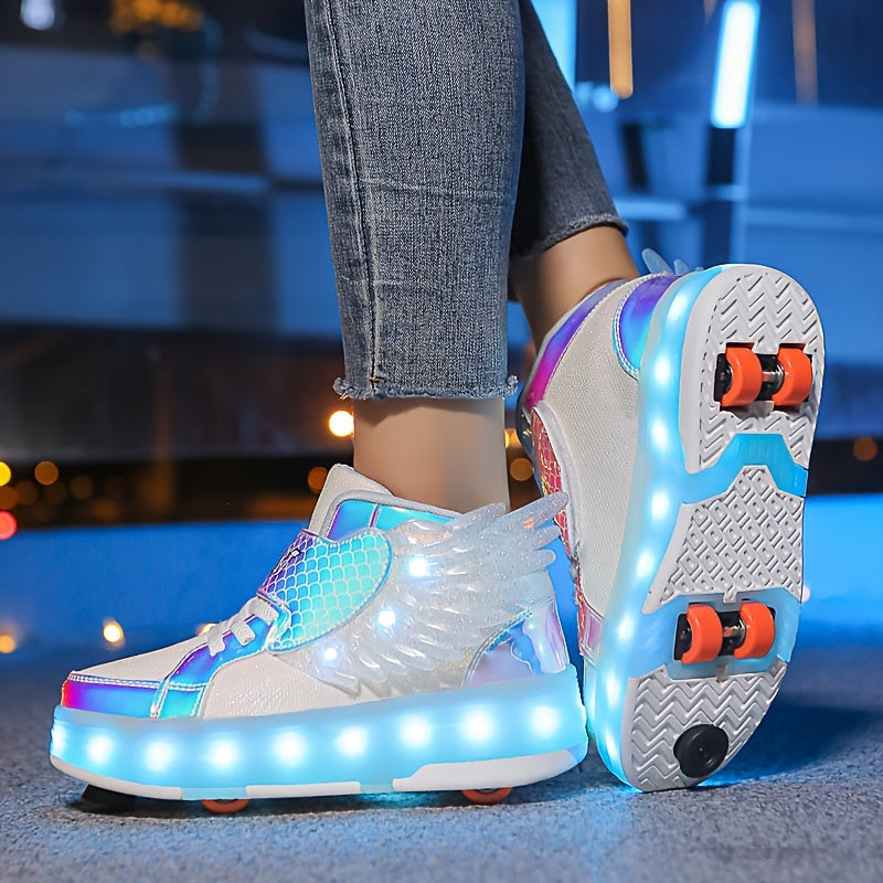 Zapatillas Infantiles con Patines Retráctiles y Luces LED — shop and try on with AI characters