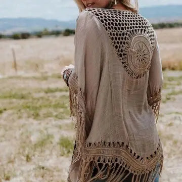 Macramé Kimono - Mocha — shop and try on with AI characters