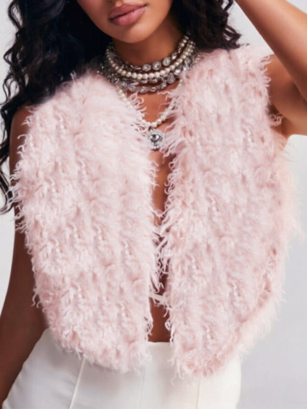 Faux-Fur Halter Top — shop and try on with AI characters