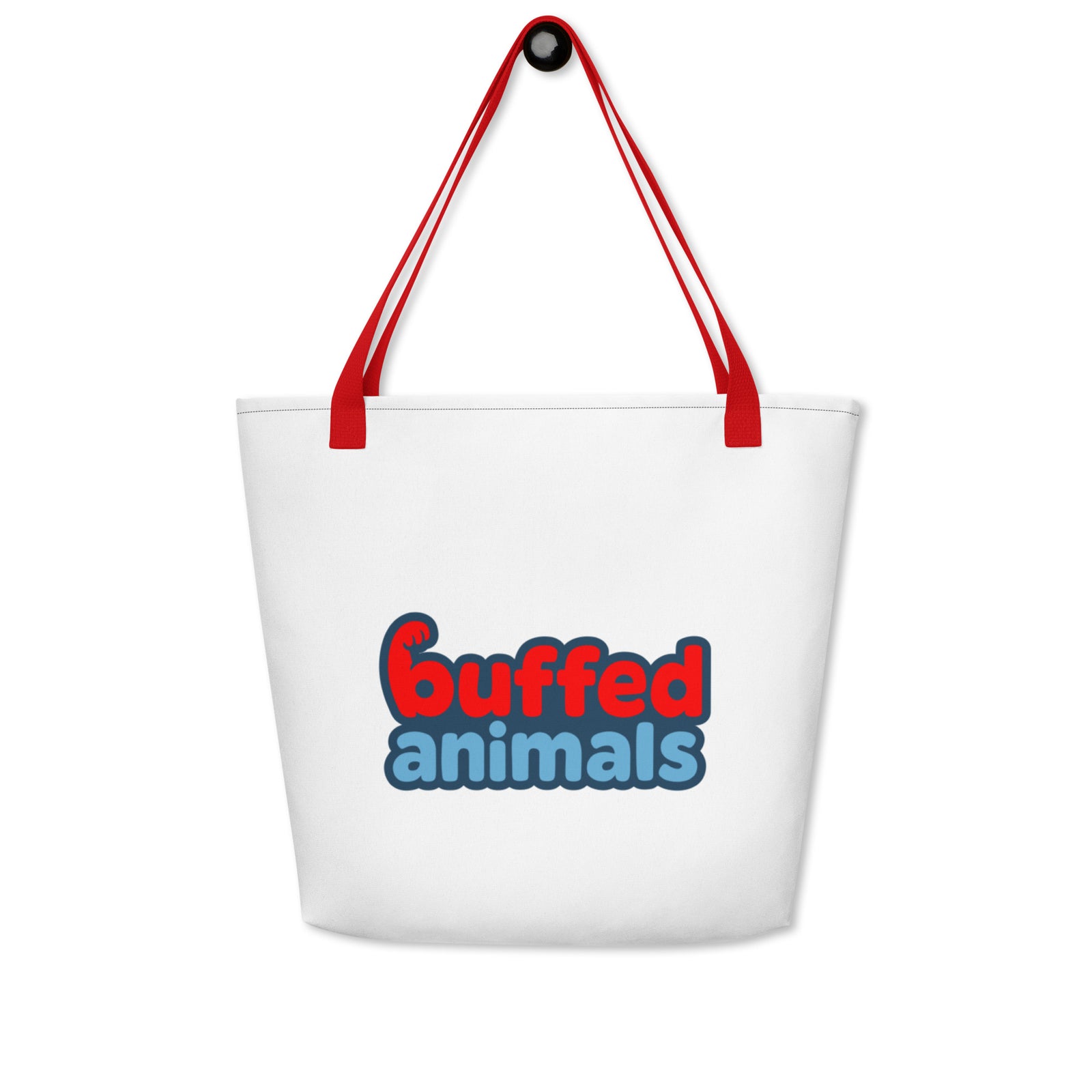 Buffed Animals Logo Large Tote Bag — shop and try on with AI characters