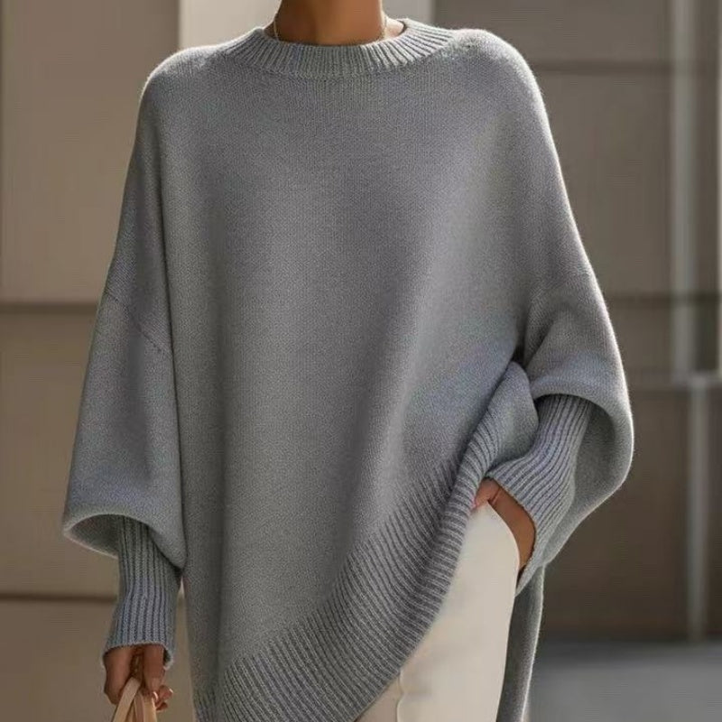 Thick Round Neck Loose Knitted Pullover Women's Sweater — shop and try on with AI characters