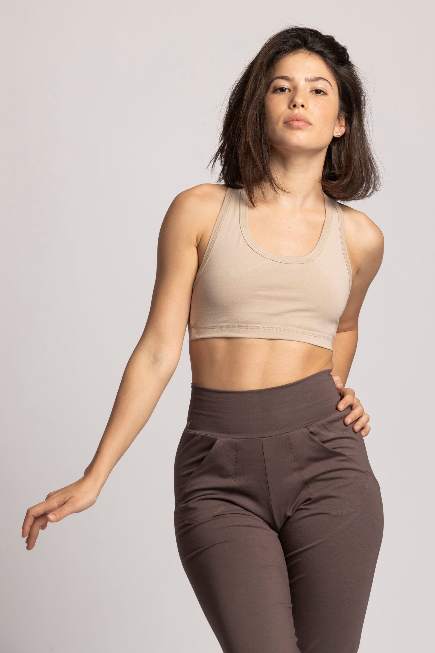 I'mPerfect Organic Cotton Racer-Back Bra 50%off — shop and try on with AI characters