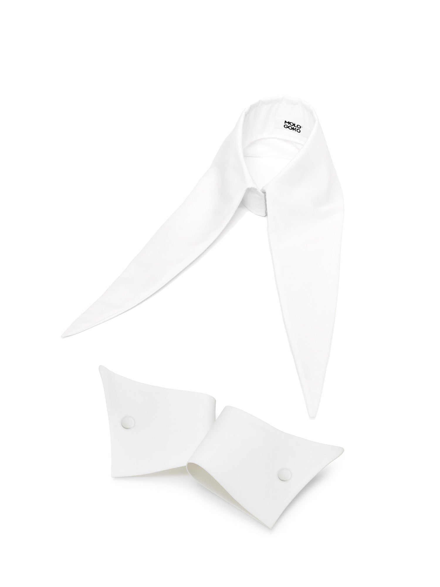 The Baroness 12” Long White Detachable Collar & Cuffs Set — shop and try on with AI characters