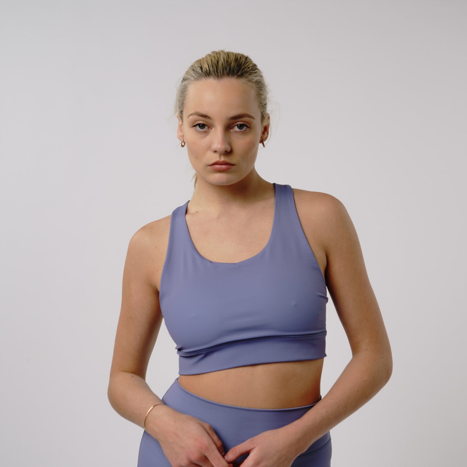 Omnitau Women's Astoria Racerback Gym Sports Bra - Maeve Blue — shop and try on with AI characters