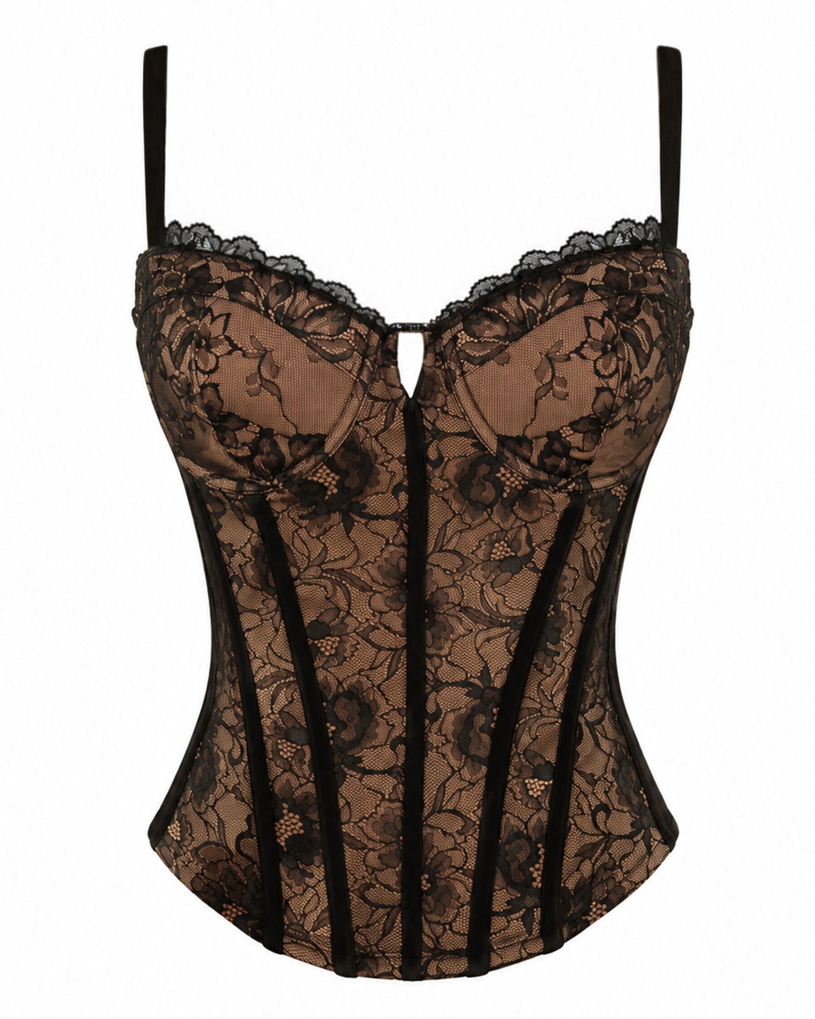 Corset Top - Lace Black/Tawny — shop and try on with AI characters