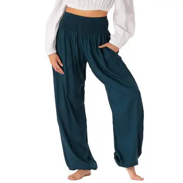 Deep Teal Harem Pants with Pockets — shop and try on with AI characters