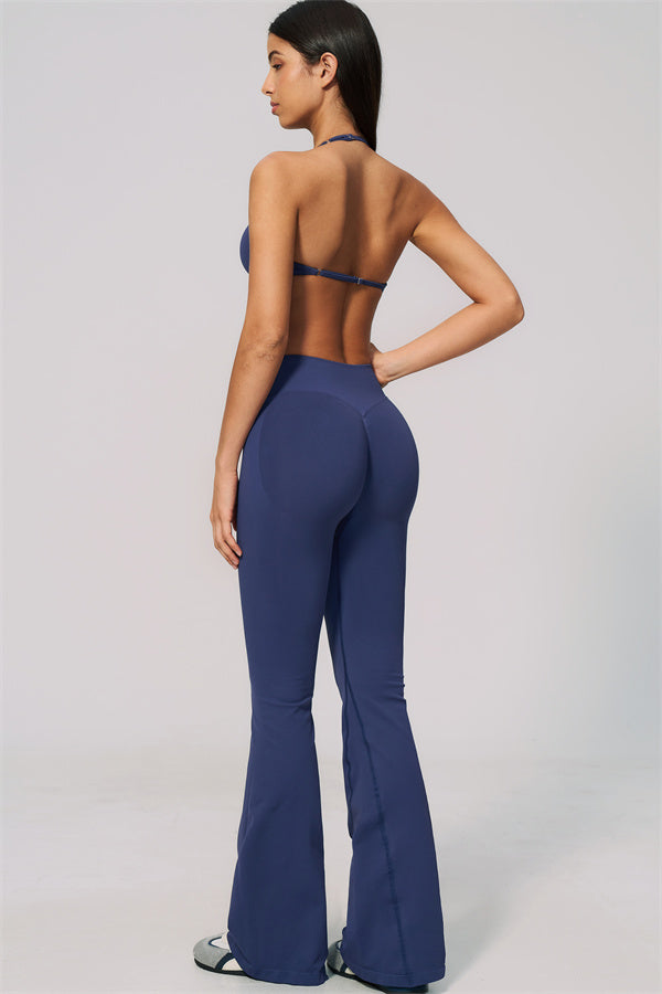The Velvetine Sports Bra Flared Leggings 2-Piece Set — shop and try on with AI characters