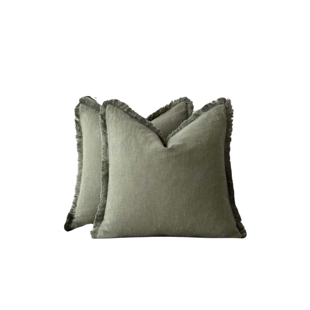Ruffled Cotton Linen Cushion Cover — shop and try on with AI characters
