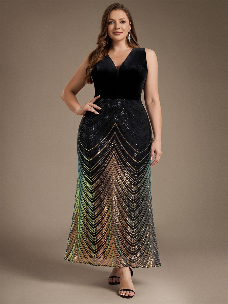 Plus Size Sequins Sleeveless Mermaid Formal Dress — shop and try on with AI characters