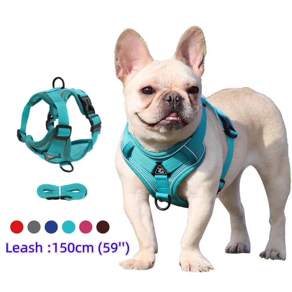 Harness and Leash Set Pet Accessories Dog Harness For Small Dog French Bulldog Pug Pitbull Puppy Pectoral Collar Chiens Supplies — shop and try on with AI characters